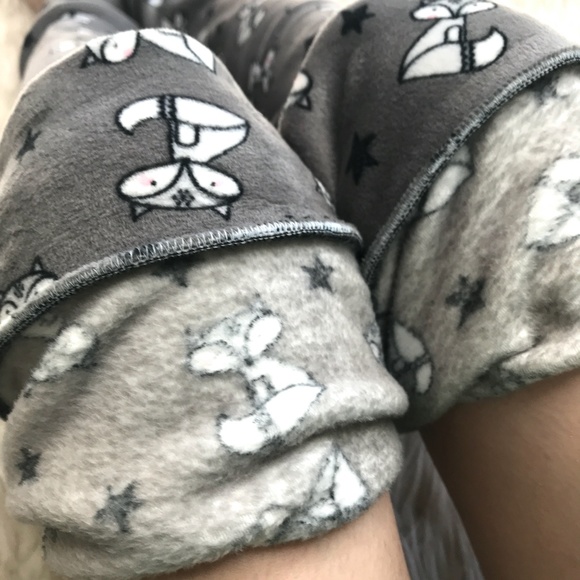 Gray Fox Soft Plush Fleece Leg Warmers Fur Lining Thermal Knee Socks Thigh Highs - Picture 6 of 14